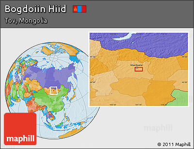 Political Location Map of Bogdoiin Hiid