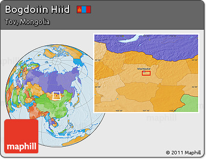 Political Location Map of Bogdoiin Hiid