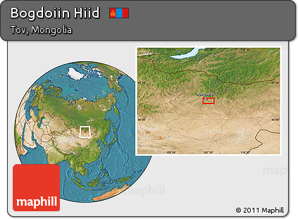 Satellite Location Map of Bogdoiin Hiid