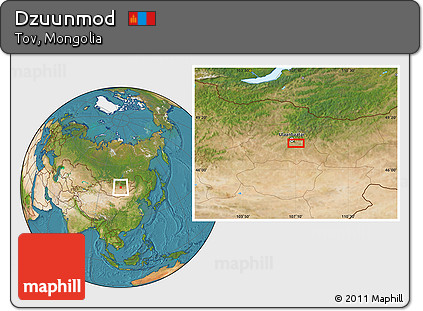 Satellite Location Map of Dzuunmod