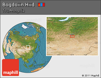 Satellite Location Map of Bogdoiin Hiid