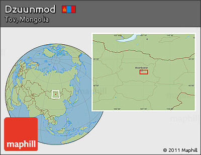 Savanna Style Location Map of Dzuunmod