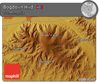 Physical Map of Bogdoiin Hiid