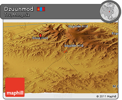Physical Panoramic Map of Dzuunmod