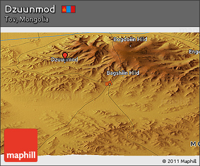 Physical Panoramic Map of Dzuunmod