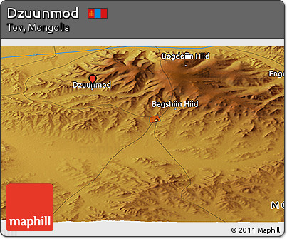 Physical Panoramic Map of Dzuunmod