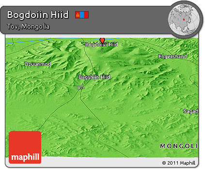 Political Panoramic Map of Bogdoiin Hiid