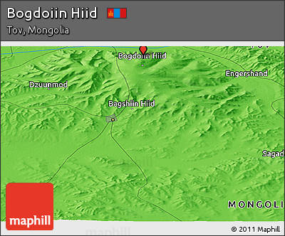 Political Panoramic Map of Bogdoiin Hiid