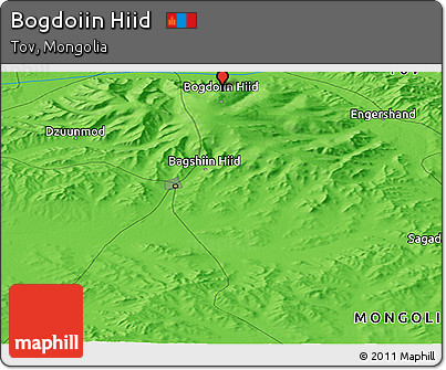 Political Panoramic Map of Bogdoiin Hiid