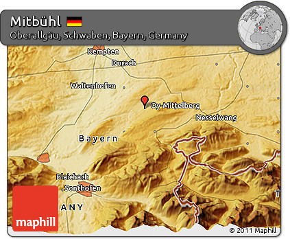 Physical 3D Map of Mitbühl
