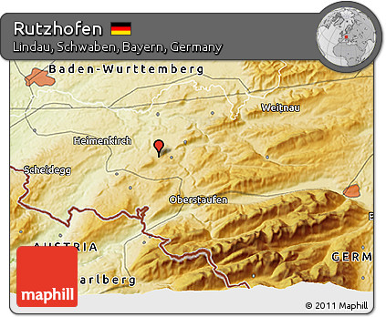 Physical 3D Map of Rutzhofen