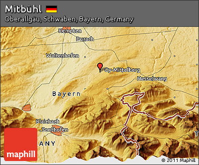 Physical 3D Map of Mitbühl
