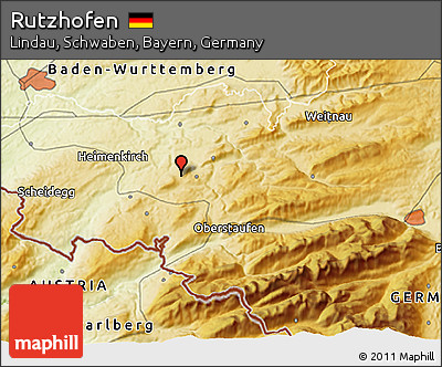 Physical 3D Map of Rutzhofen