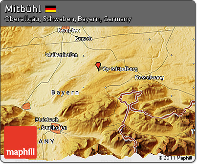 Physical 3D Map of Mitbühl