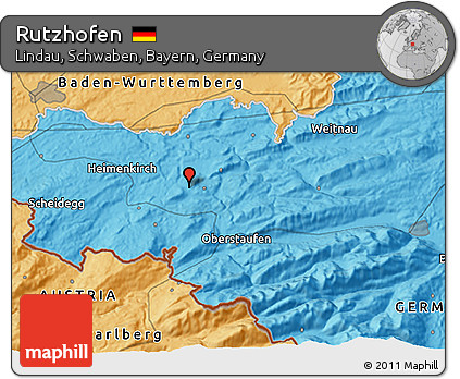 Political 3D Map of Rutzhofen