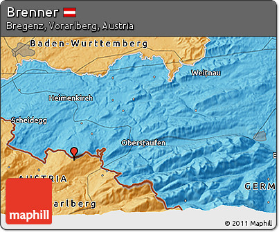Political 3D Map of Brenner