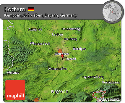 Satellite 3D Map of Kottern