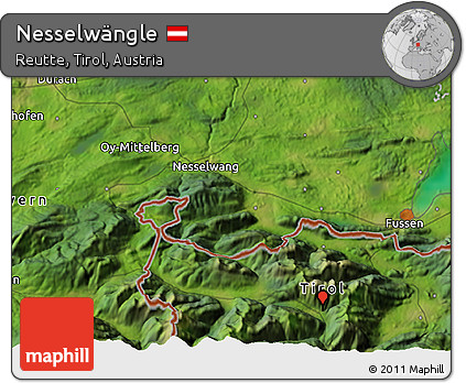 Satellite 3D Map of Nesselwängle