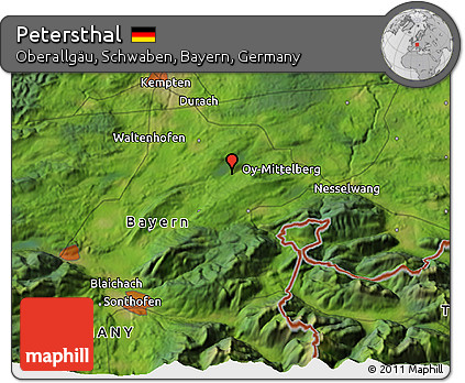 Satellite 3D Map of Petersthal