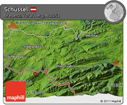 Satellite 3D Map of Schüssel