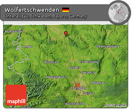 Satellite 3D Map of Wolfertschwenden