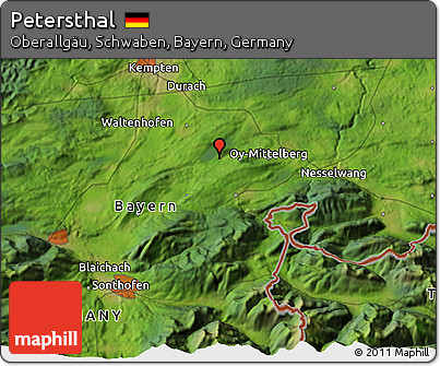 Satellite 3D Map of Petersthal