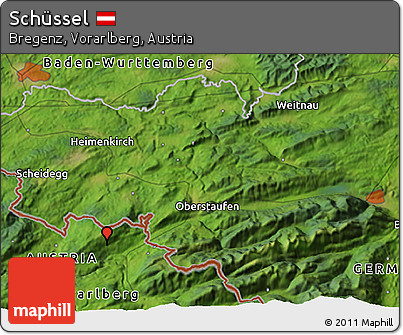 Satellite 3D Map of Schüssel