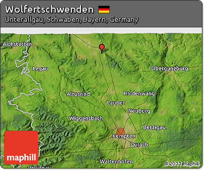 Satellite 3D Map of Wolfertschwenden