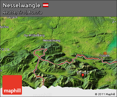 Satellite 3D Map of Nesselwängle