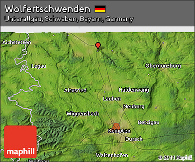 Satellite 3D Map of Wolfertschwenden