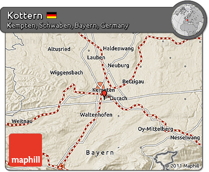 Shaded Relief 3D Map of Kottern
