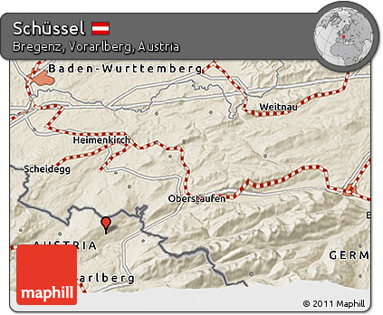 Shaded Relief 3D Map of Schüssel