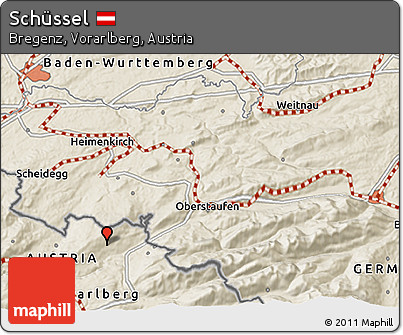 Shaded Relief 3D Map of Schüssel