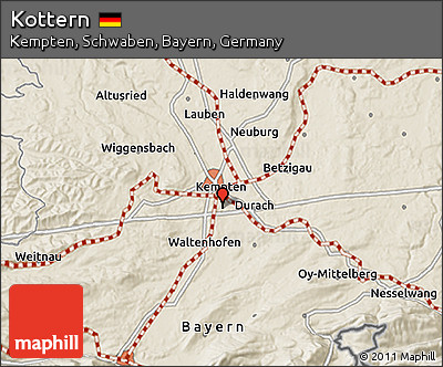 Shaded Relief 3D Map of Kottern