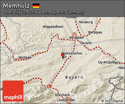 Shaded Relief 3D Map of Memhölz