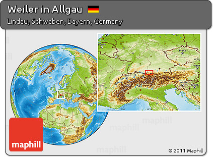 Physical Location Map of Weiler In Allgau
