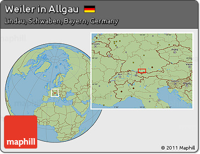 Savanna Style Location Map of Weiler In Allgau