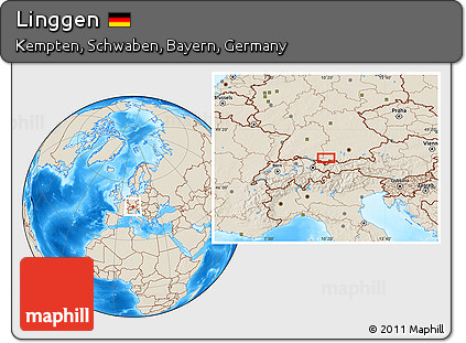 Shaded Relief Location Map of Linggen