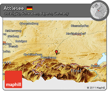 Physical Panoramic Map of Attlesee