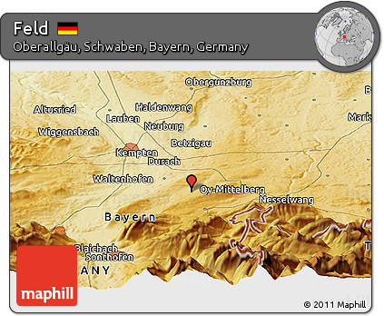 Physical Panoramic Map of Feld