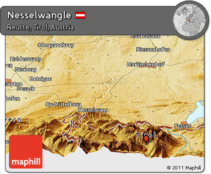 Physical Panoramic Map of Nesselwängle