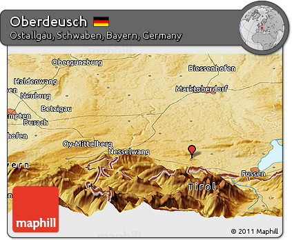 Physical Panoramic Map of Oberdeusch