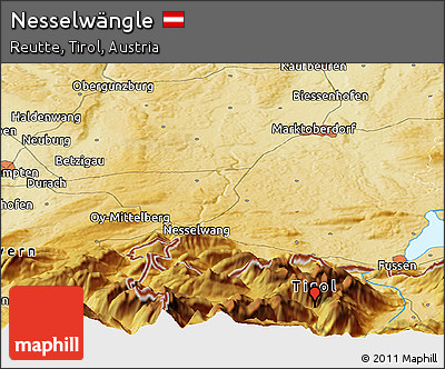 Physical Panoramic Map of Nesselwängle