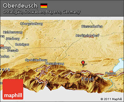 Physical Panoramic Map of Oberdeusch