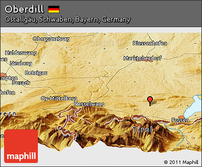 Physical Panoramic Map of Oberdill