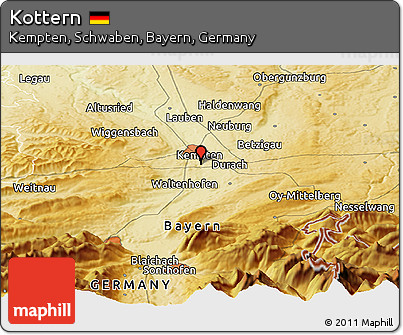 Physical Panoramic Map of Kottern