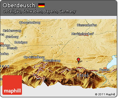 Physical Panoramic Map of Oberdeusch