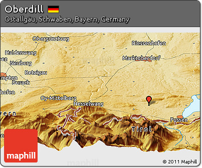 Physical Panoramic Map of Oberdill
