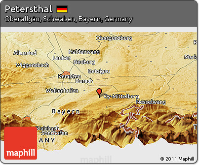 Physical Panoramic Map of Petersthal
