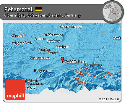 Political Panoramic Map of Petersthal